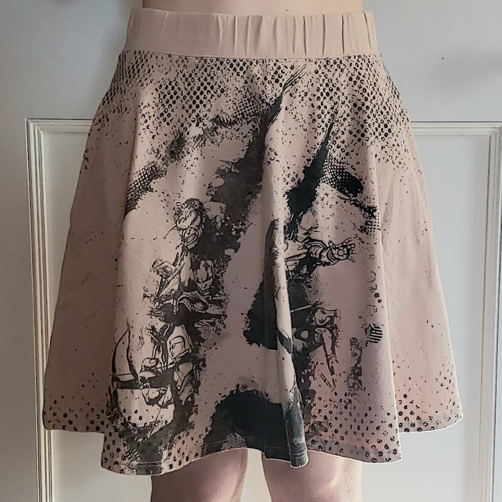 ThinkGeek exclusive womens SMALL Marvel Avengers Assemble skater skirt pockets - Picture 2 of 10